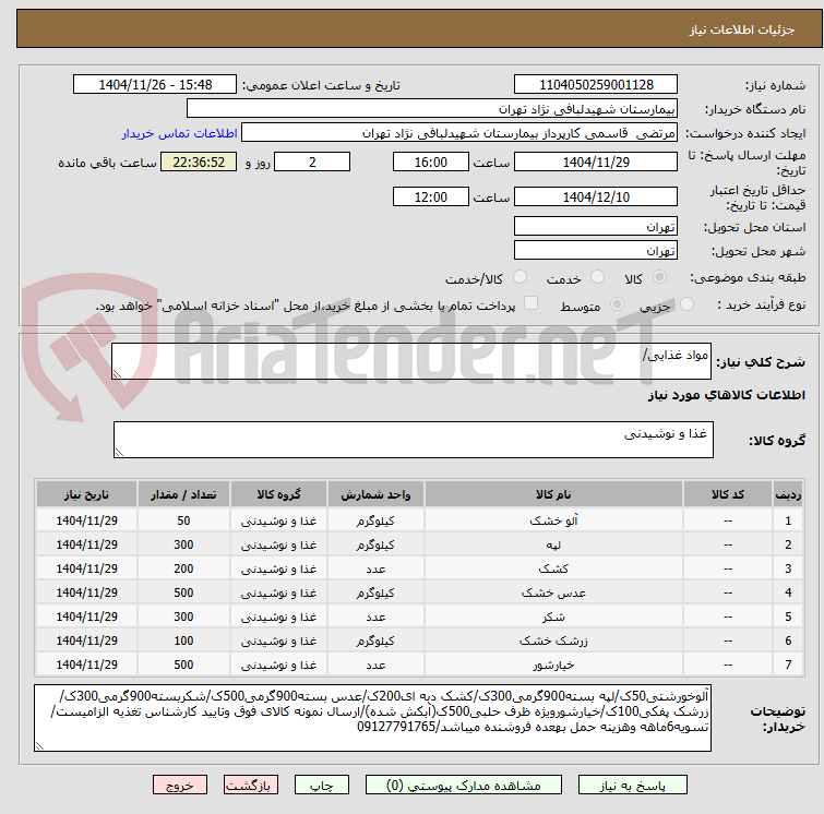 تصویر کوچک آگهی مواد غذایی/