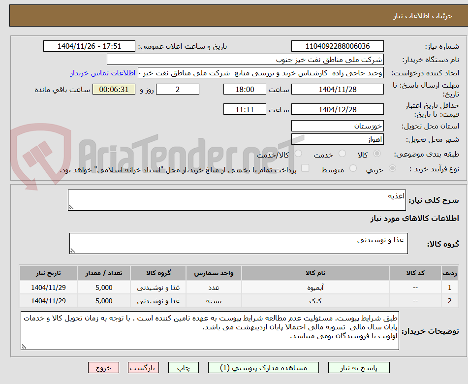 تصویر کوچک آگهی اغذیه