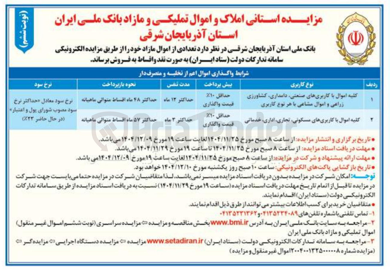 تصویر کوچک آگهی فروش اموال و املاک