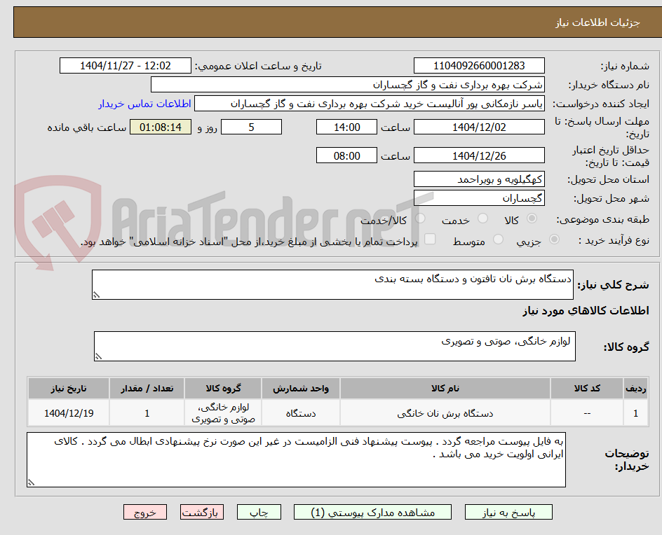تصویر کوچک آگهی دستگاه برش نان تافتون و دستگاه بسته بندی