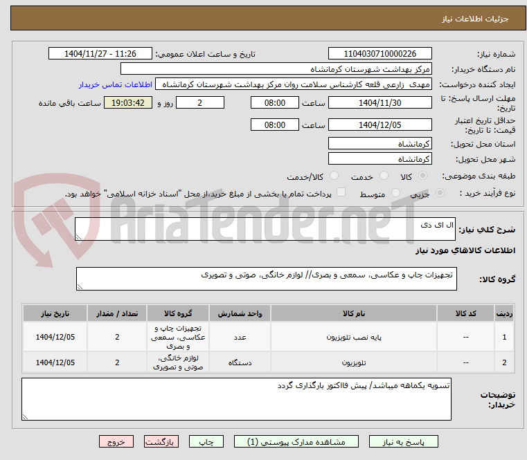تصویر کوچک آگهی ال ای دی 