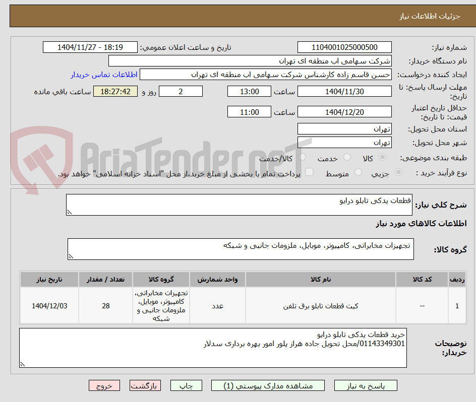 تصویر کوچک آگهی قطعات یدکی تابلو درایو
