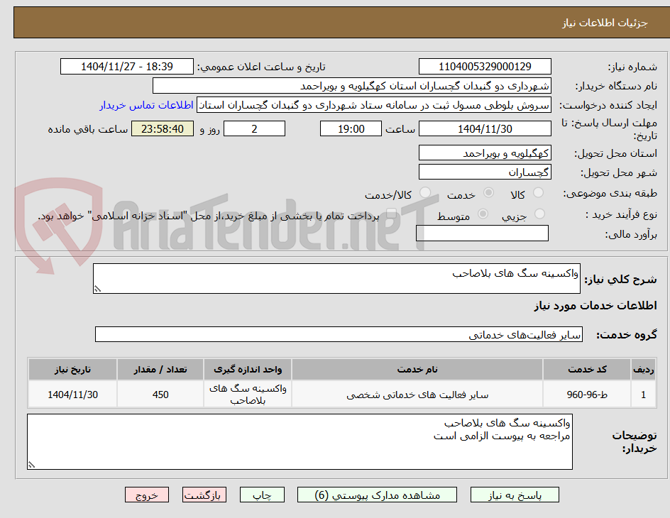 تصویر کوچک آگهی واکسینه سگ های بلاصاحب