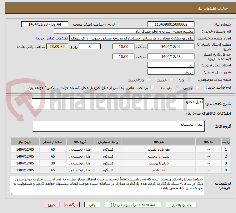 تصویر کوچک آگهی آجیل مخلوط 