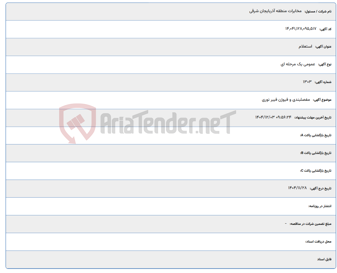 تصویر کوچک آگهی مفصلبندی و فیوژن فیبر نوری