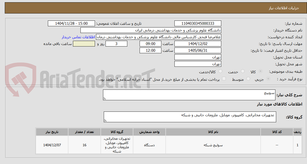 تصویر کوچک آگهی سوییچ