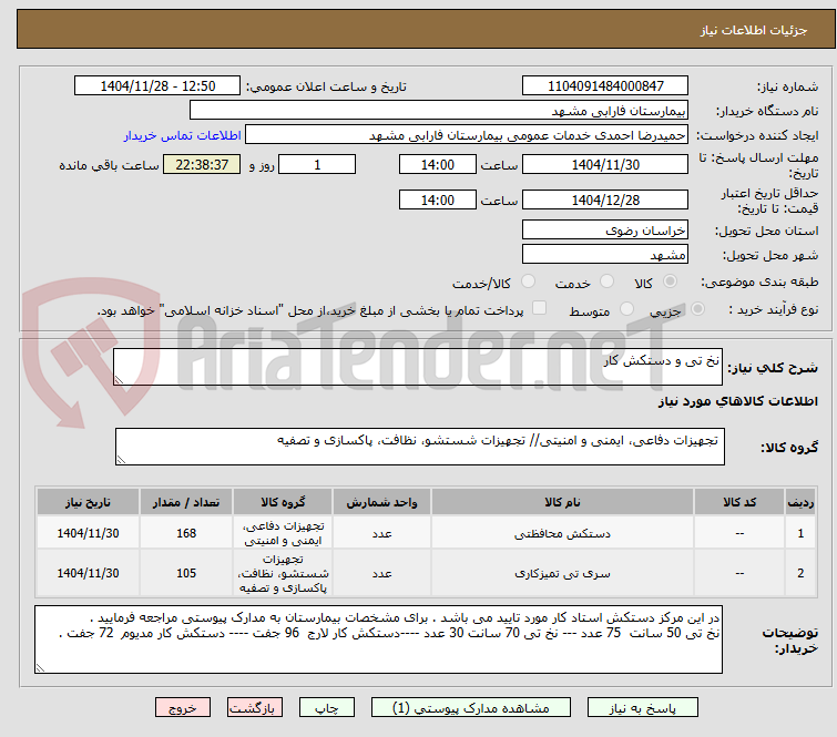 تصویر کوچک آگهی نخ تی و دستکش کار 