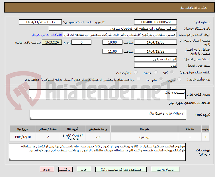 تصویر کوچک آگهی پیستون و بوش