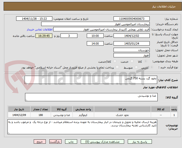 تصویر کوچک آگهی نخود گرد بسته 750 گرمی 