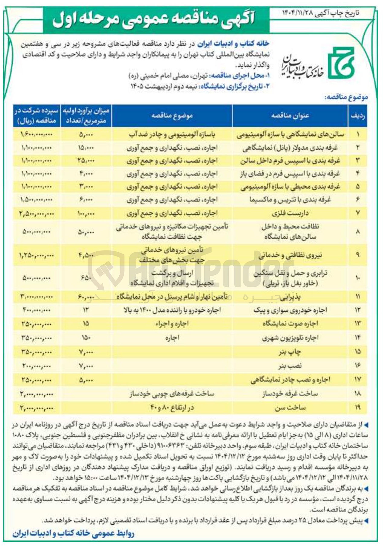 تصویر کوچک آگهی اجاره صوت نمایشگاه