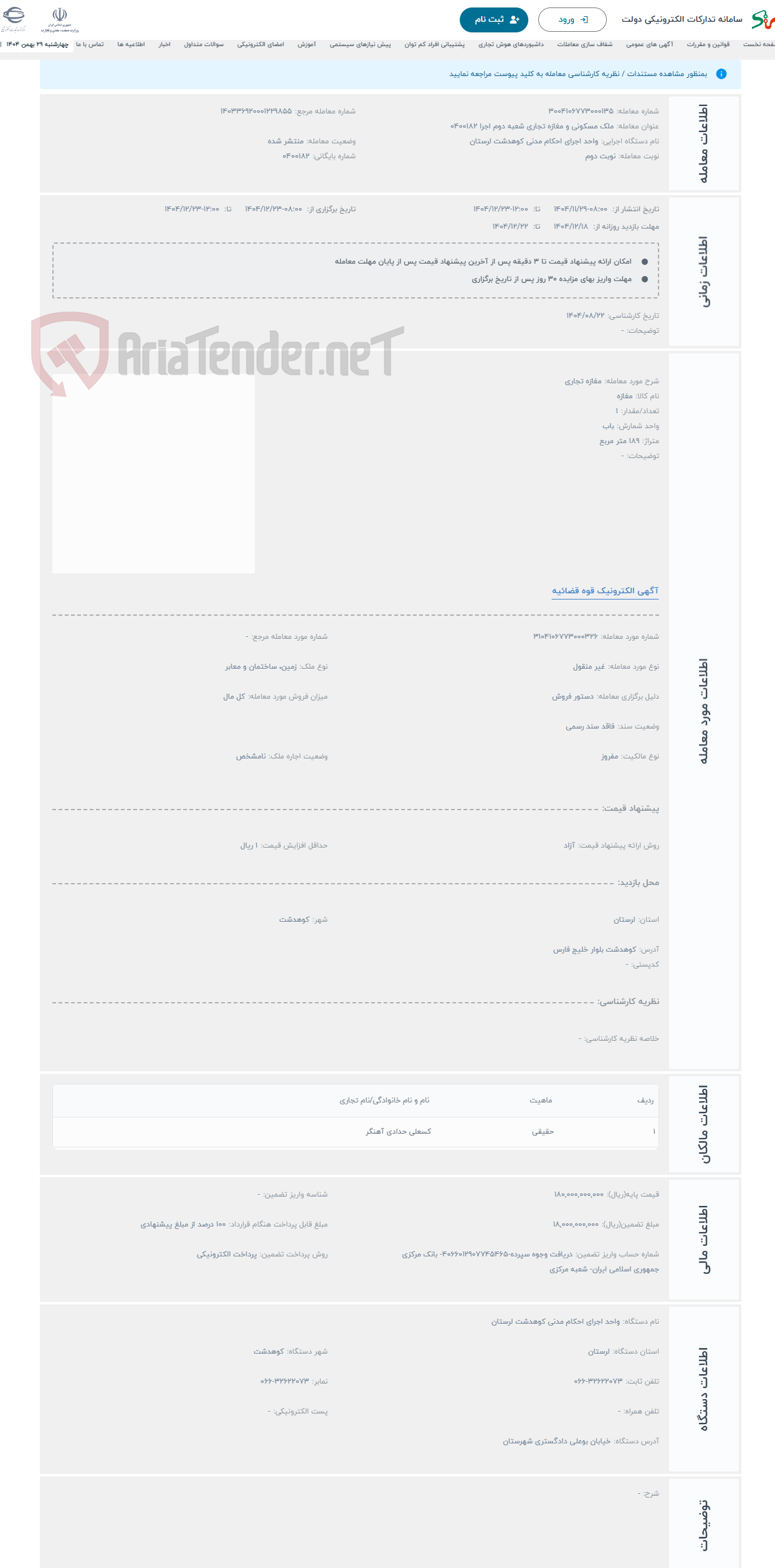 تصویر کوچک آگهی حراج مغازه تجاری