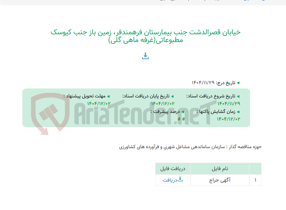 تصویر کوچک آگهی خیابان قصرالدشت جنب بیمارستان فرهمندفر، زمین باز جنب کیوسک مطبوعاتی(غرفه ماهی گلی)