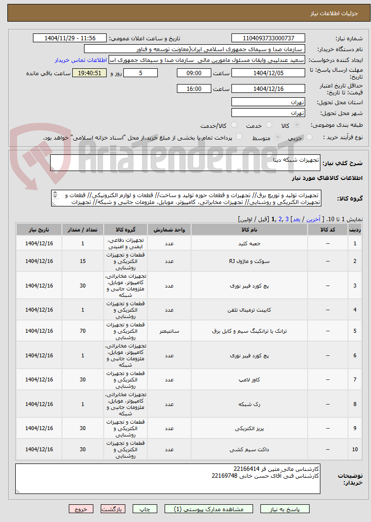 تصویر کوچک آگهی تجهیزات شبکه دیتا 