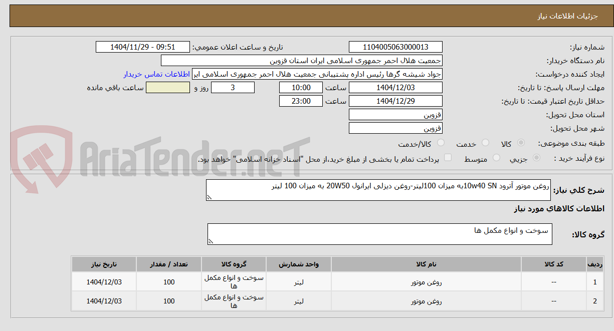 تصویر کوچک آگهی روغن موتور آترود
