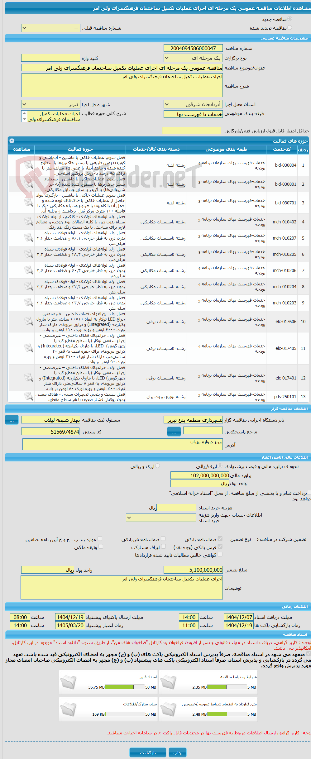 تصویر کوچک آگهی مناقصه عمومی یک مرحله ای اجرای عملیات تکمیل ساختمان فرهنگسرای ولی امر