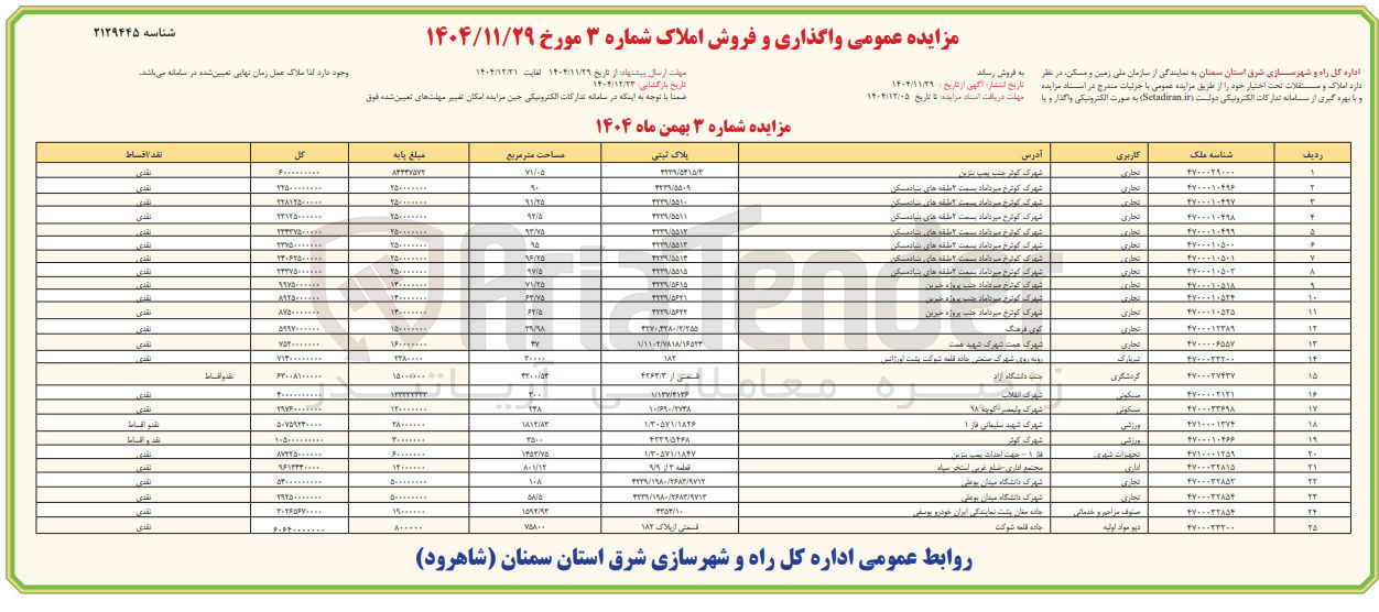 تصویر کوچک آگهی فروش املاک