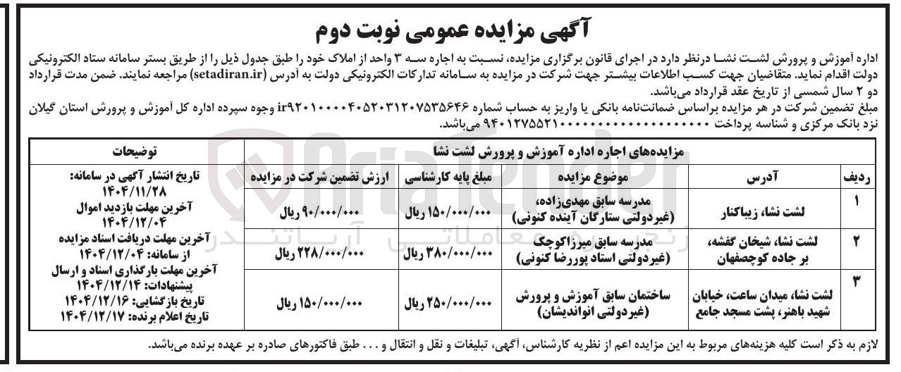 تصویر کوچک آگهی اجاره سه ۳ واحد از املاک