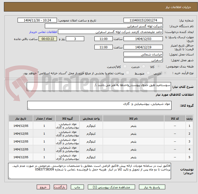 تصویر کوچک آگهی سوستامید طبق جدول پیوست_واحدها به متر می باشد ./