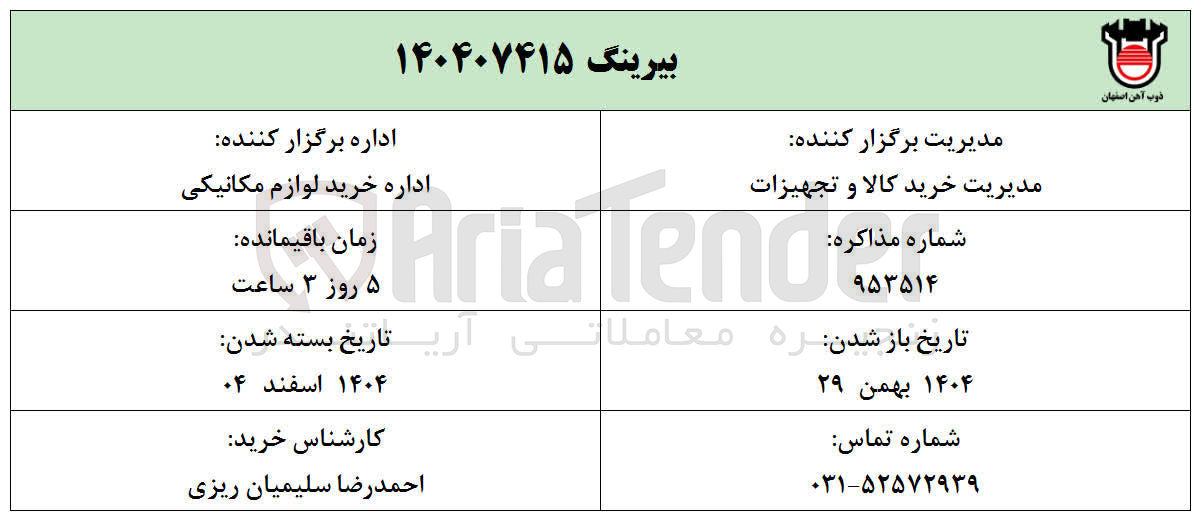 تصویر کوچک آگهی بیرینگ
