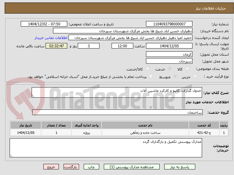 تصویر کوچک آگهی جدول گذاری، کانیو و کارکرد ماشین آلات