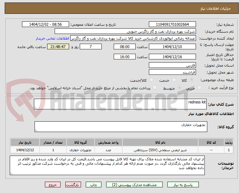 تصویر کوچک آگهی redress kit
