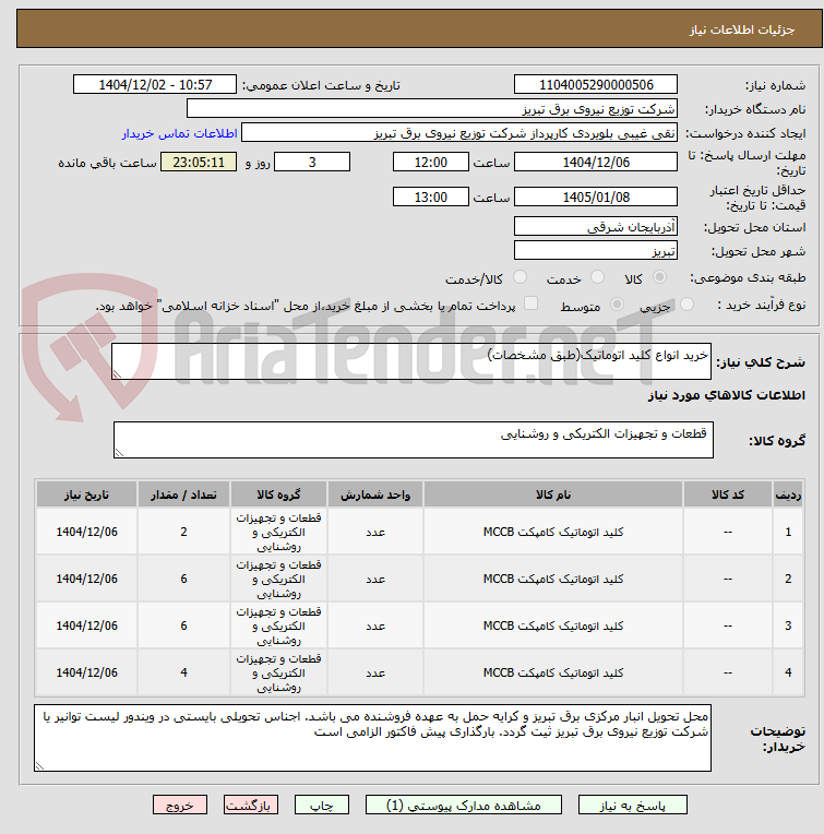 تصویر کوچک آگهی خرید انواع کلید اتوماتیک(طبق مشخصات)