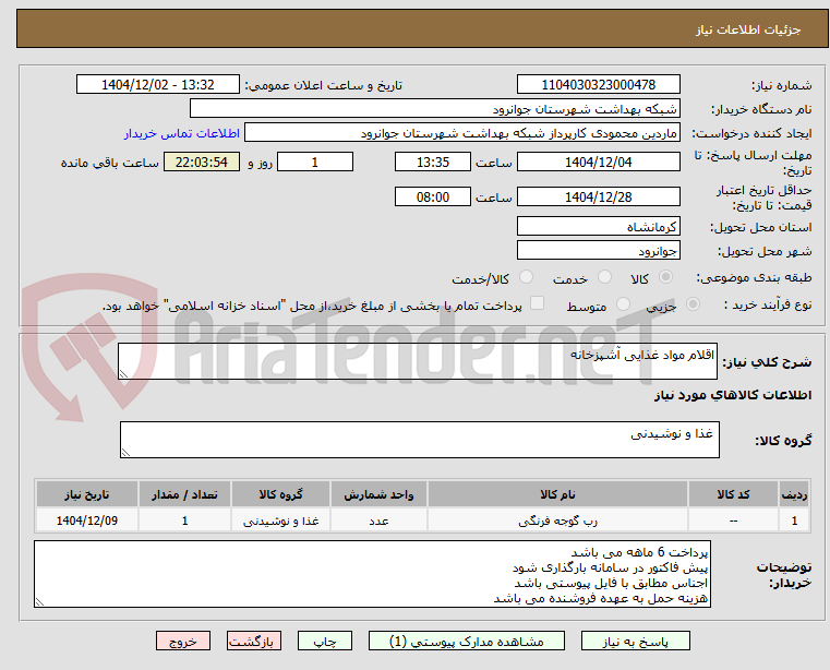 تصویر کوچک آگهی اقلام مواد غذایی آشپزخانه