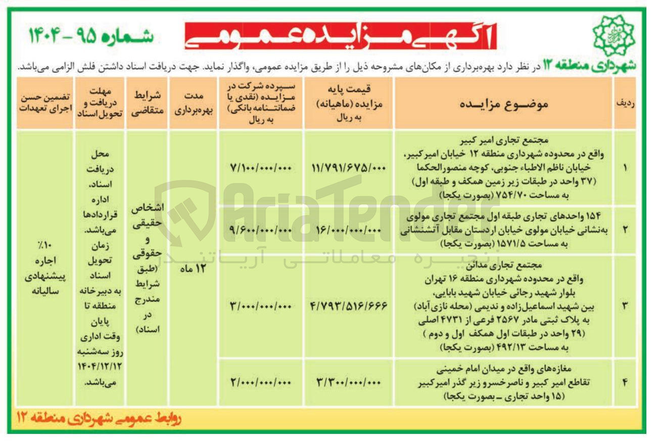 تصویر کوچک آگهی بهره برداری از اماکن