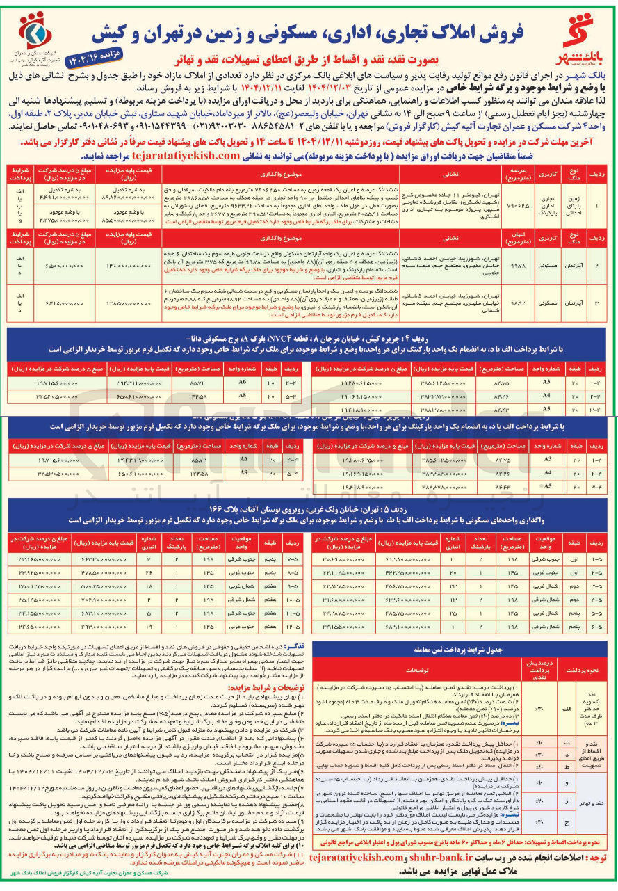 تصویر کوچک آگهی فروش املاک تجاری اداری مسکونی و زمین 