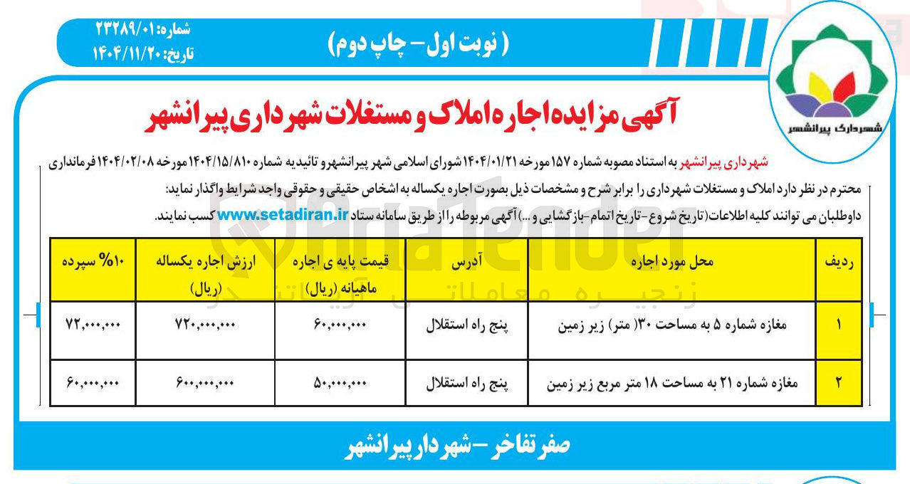تصویر کوچک آگهی اجاره املاک