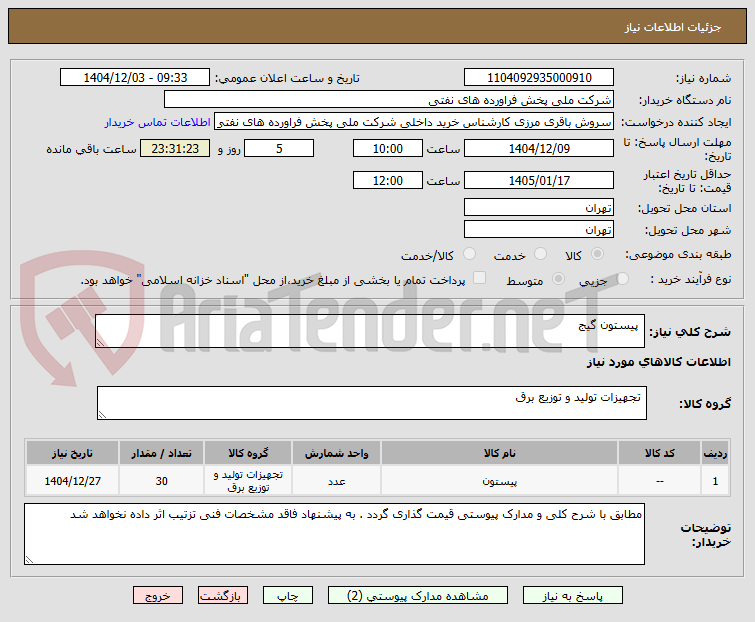 تصویر کوچک آگهی پیستون گیج