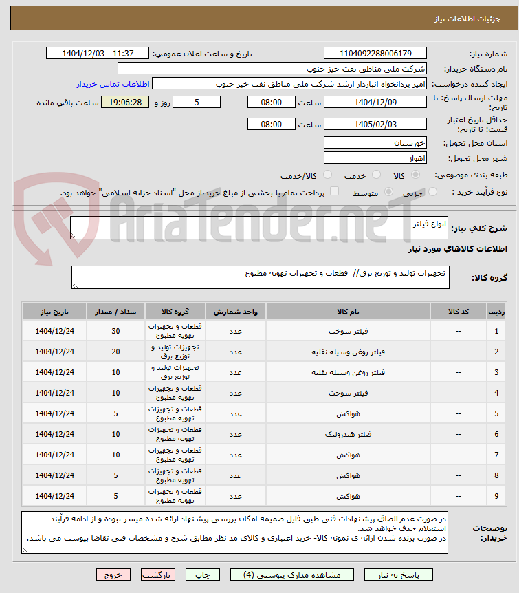 تصویر کوچک آگهی انواع فیلتر