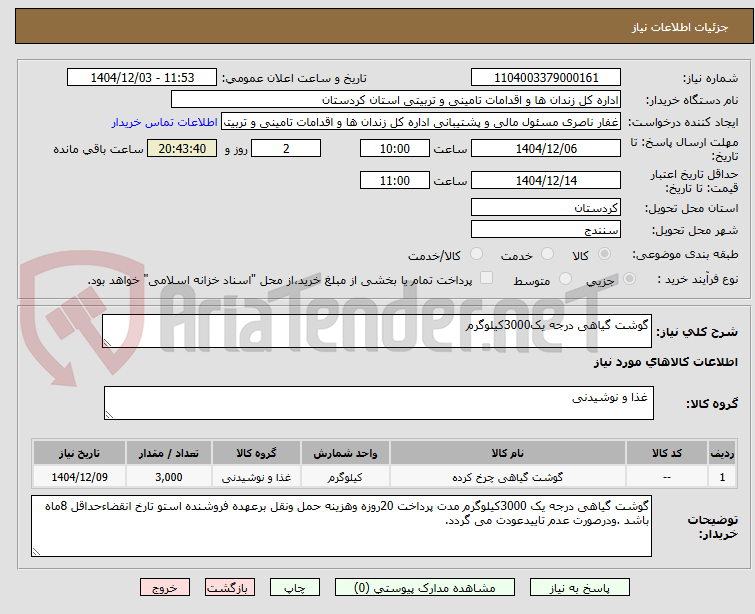 تصویر کوچک آگهی گوشت گیاهی درجه یک3000کیلوگرم