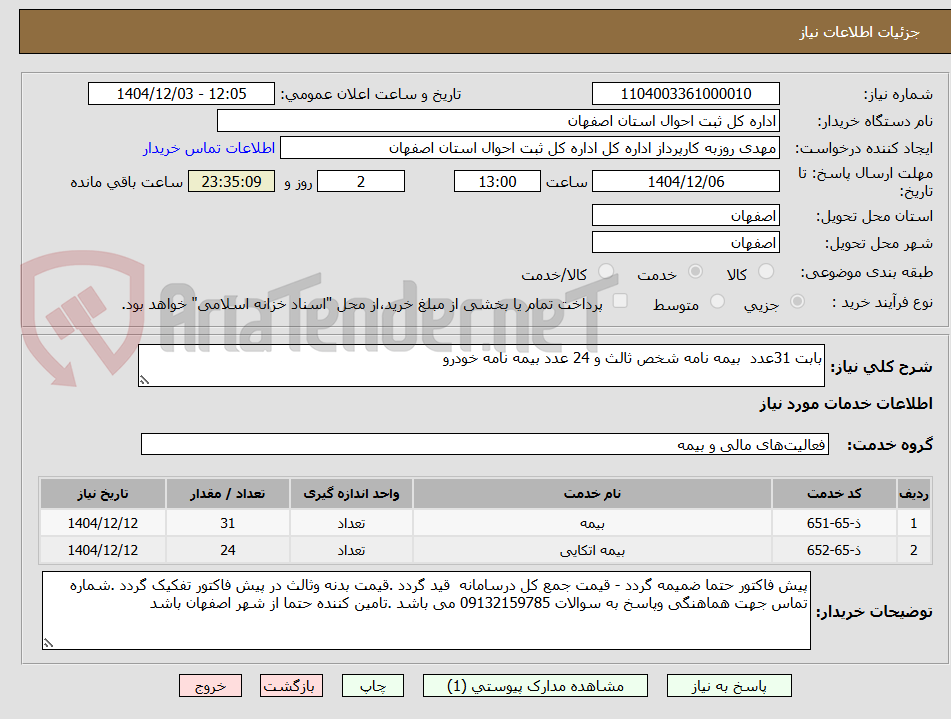 تصویر کوچک آگهی بابت 31عدد بیمه نامه شخص ثالث و 24 عدد بیمه نامه خودرو