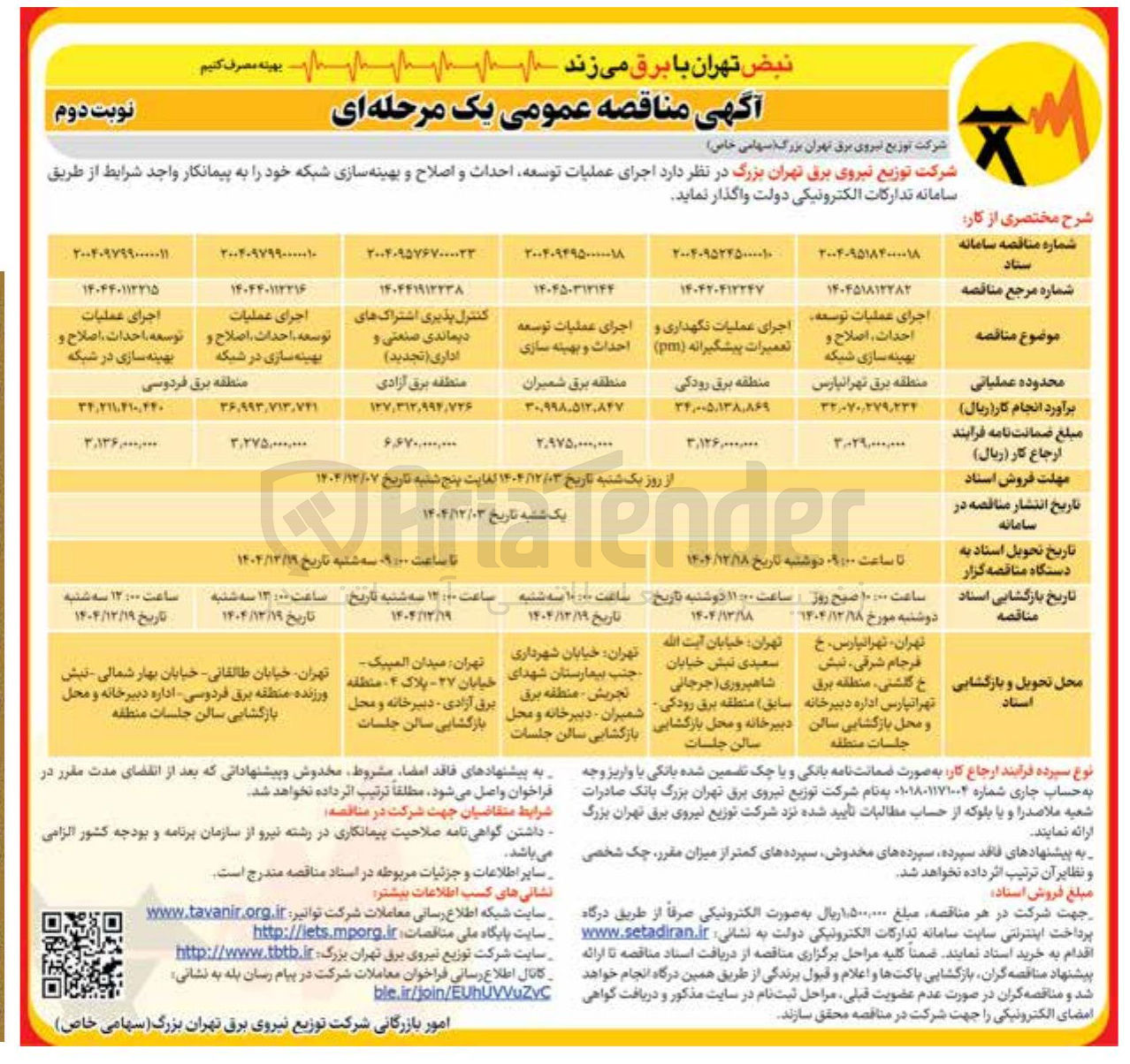 تصویر کوچک آگهی اجرای عملیات توسعه احداث اصلاح و بهینه سازی در شبکه