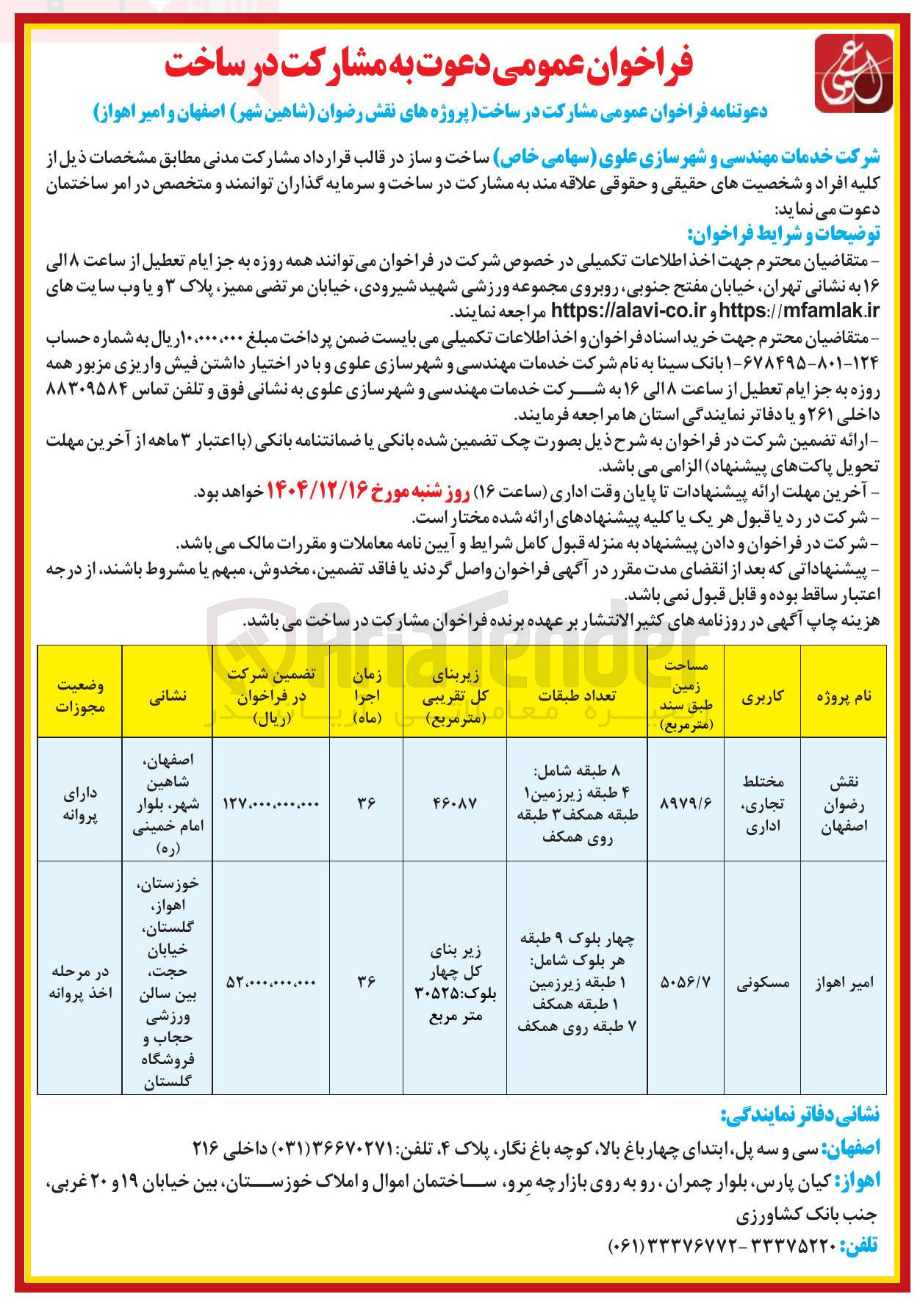 تصویر کوچک آگهی مشارکت در ساخت