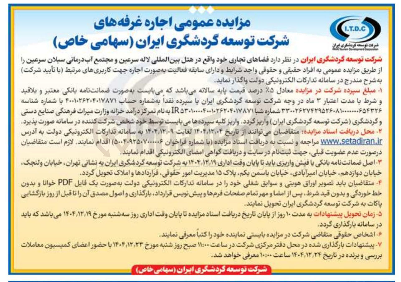 تصویر کوچک آگهی اجاره فضاهای تجاری
