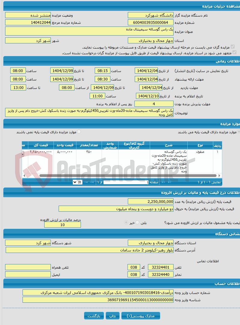 تصویر کوچک آگهی یک راس گوساله سیمینتال ماده