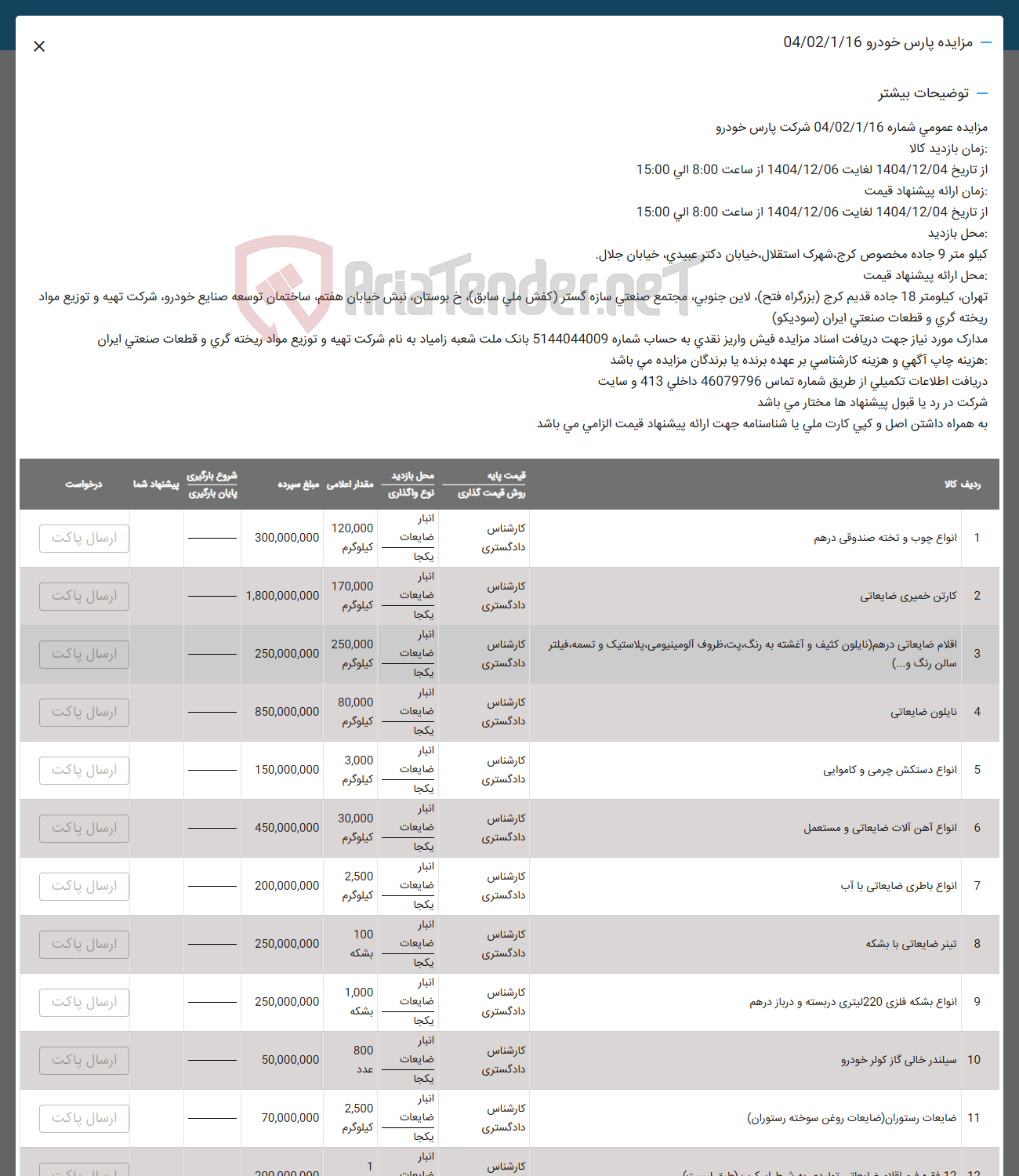 تصویر کوچک آگهی فروش انواع چوب و تخته صندوقی درهم - کارتن خمیری ضایعاتی  - اقلام ضایعاتی درهم نایلون کثیف و آغشته به رنگ ست ظروف آلومینیومی پلاستیک و تسمه فیلتر سالن رنگ و .... ) - نایلون ضایعاتی - انواع دستکش چرمی و کاموایی - انواع آهن آلات ضایعاتی و مستعمل - انواع باطری ضایعاتی با آب - تینر ضایعاتی با بشکه - انواع بشکه فلزی 220 لیتری دربسته و درباز درهم - سیلندر خالی گاز کولر خودرو - ضایعات رستوران ضایعات روغن سوخته ( رستوران ) 