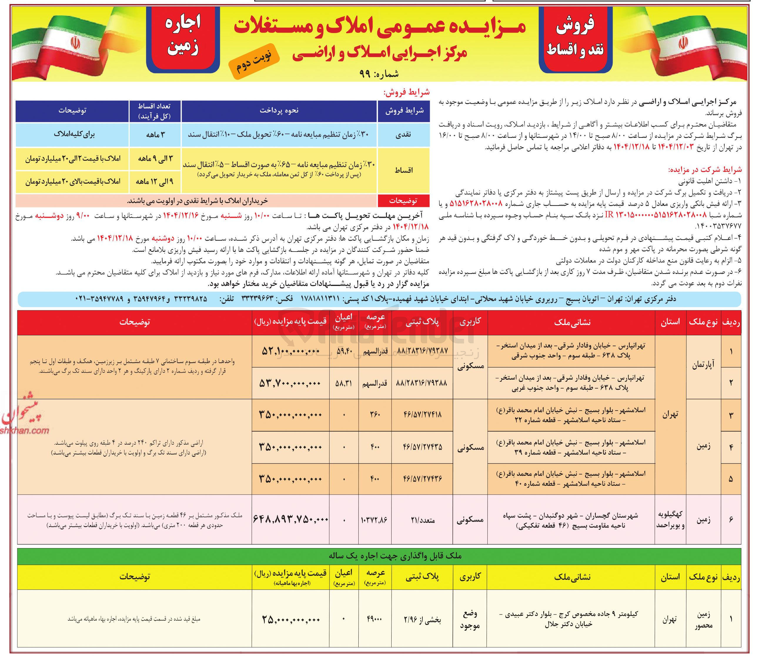 تصویر کوچک آگهی فروش املاک