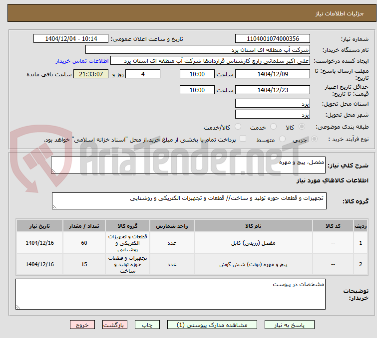 تصویر کوچک آگهی مفصل، پیچ و مهره