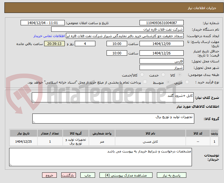 تصویر کوچک آگهی کابل +شرود گلند