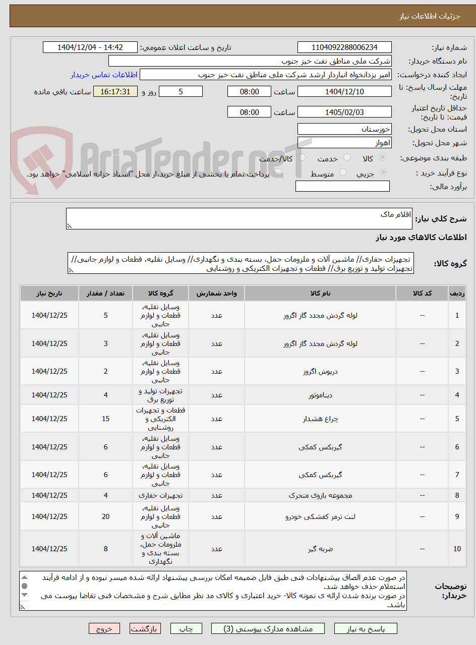 تصویر کوچک آگهی اقلام ماک