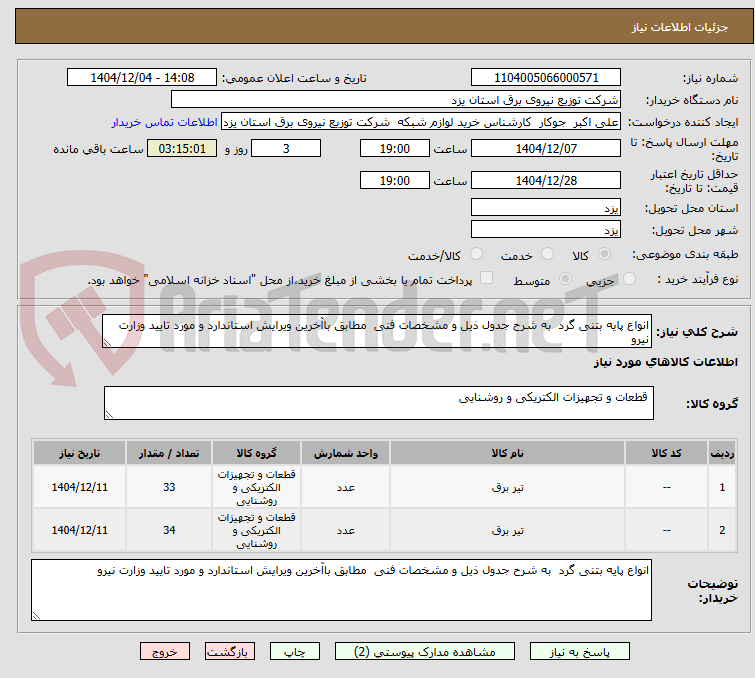 تصویر کوچک آگهی انواع پایه بتنی گرد  به شرح جدول ذیل و مشخصات فنی  مطابق باآخرین ویرایش استاندارد و مورد تایید وزارت نیرو