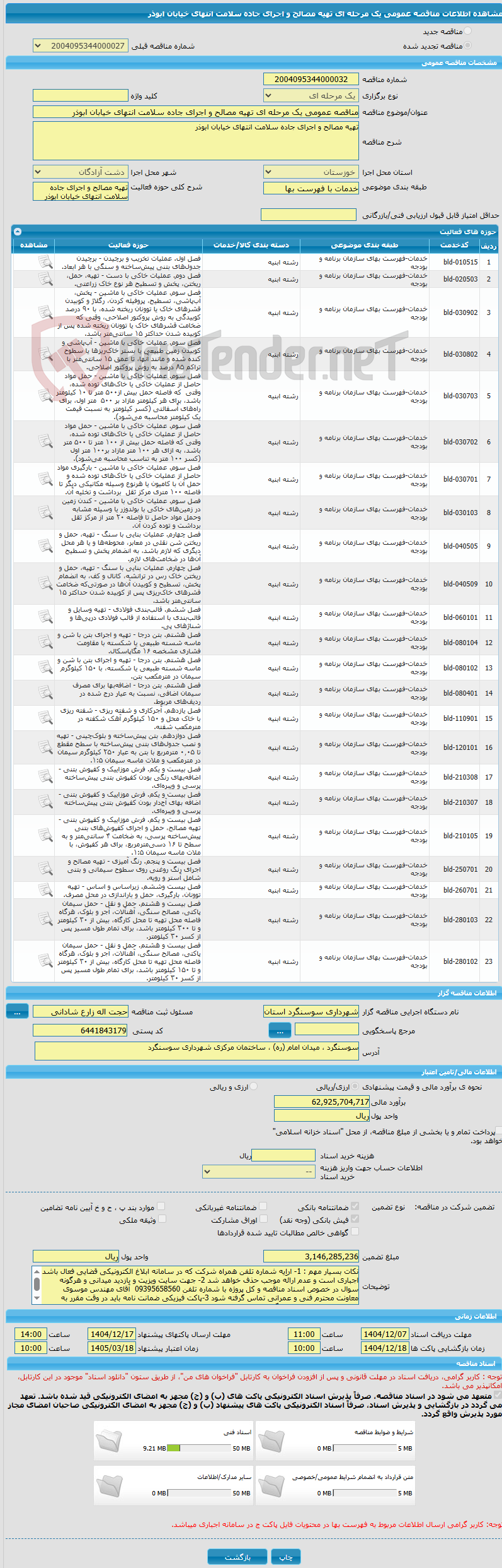 تصویر کوچک آگهی مناقصه عمومی یک مرحله ای تهیه مصالح و اجرای جاده سلامت انتهای خیابان ابوذر