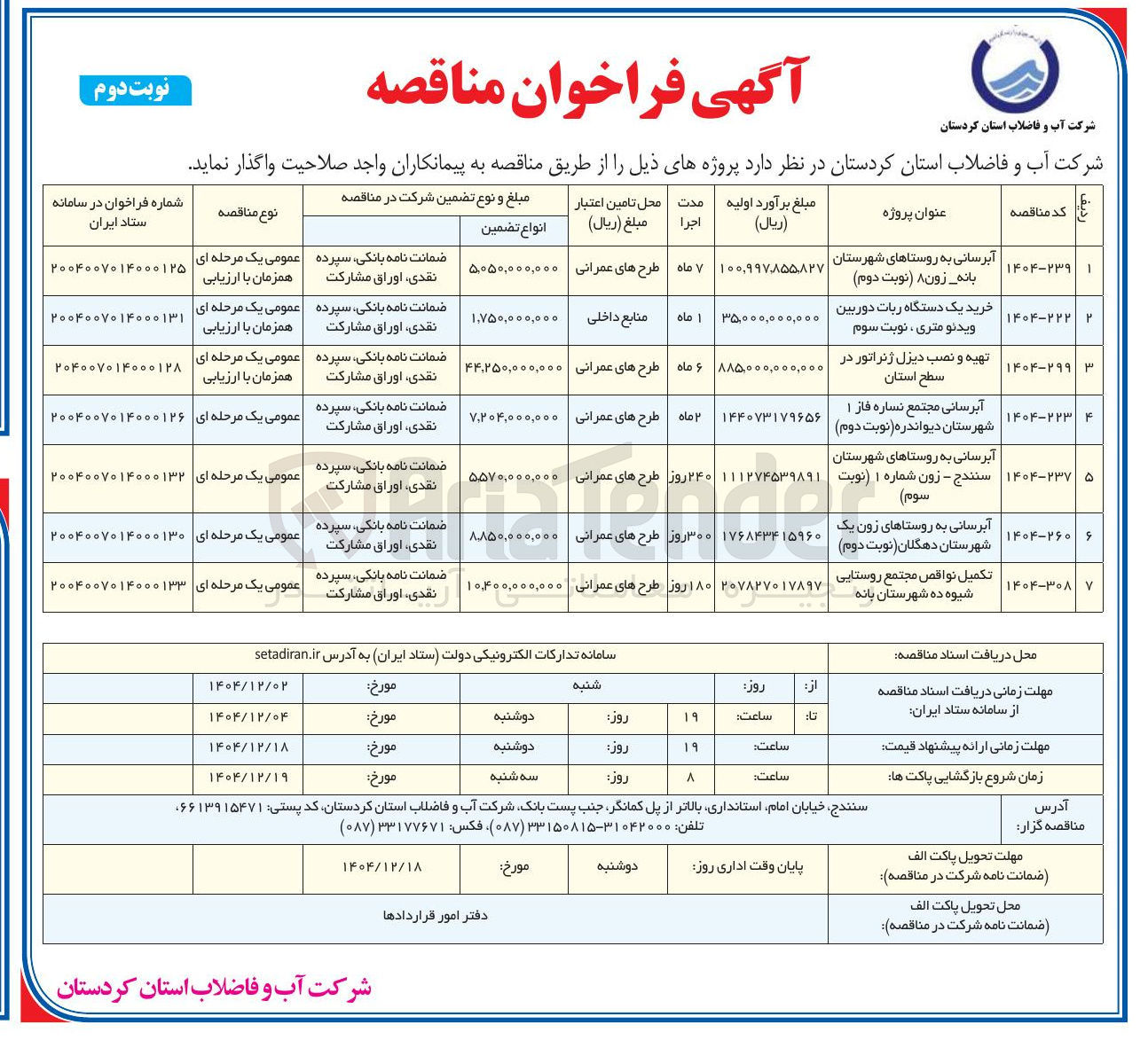 تصویر کوچک آگهی آبرسانی