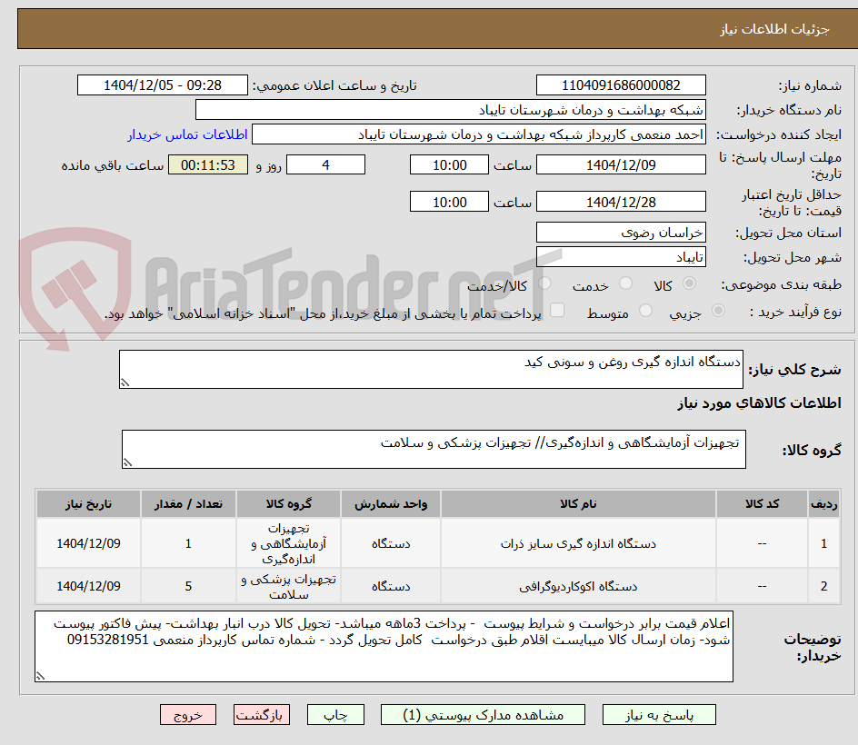 تصویر کوچک آگهی دستگاه اندازه گیری روغن و سونی کید