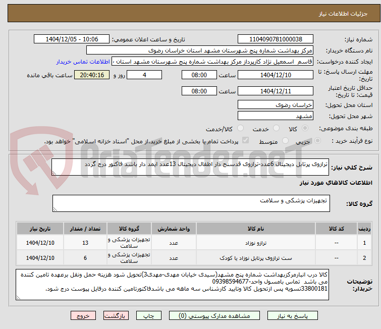 تصویر کوچک آگهی ترازوی پرتابل دیجیتال 6عدد-ترازوی قدسنج دار اطفال دیجیتال 13عدد ایمد دار باشد فاکتور درج گردد