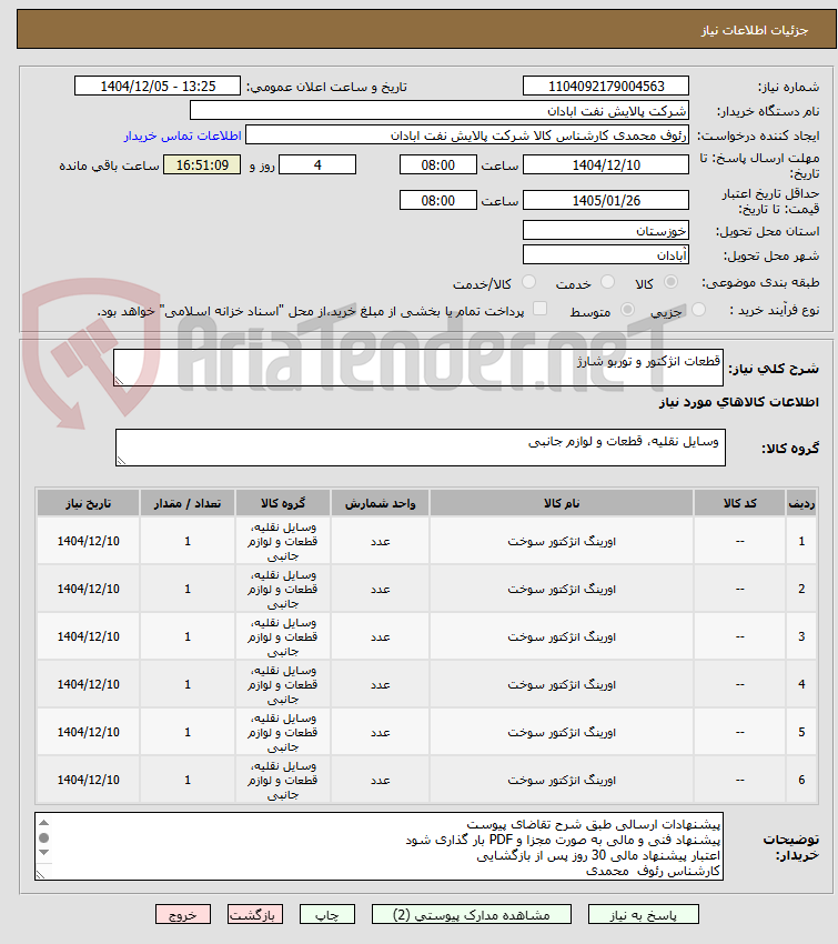 تصویر کوچک آگهی قطعات انژکتور و توربو شارژ