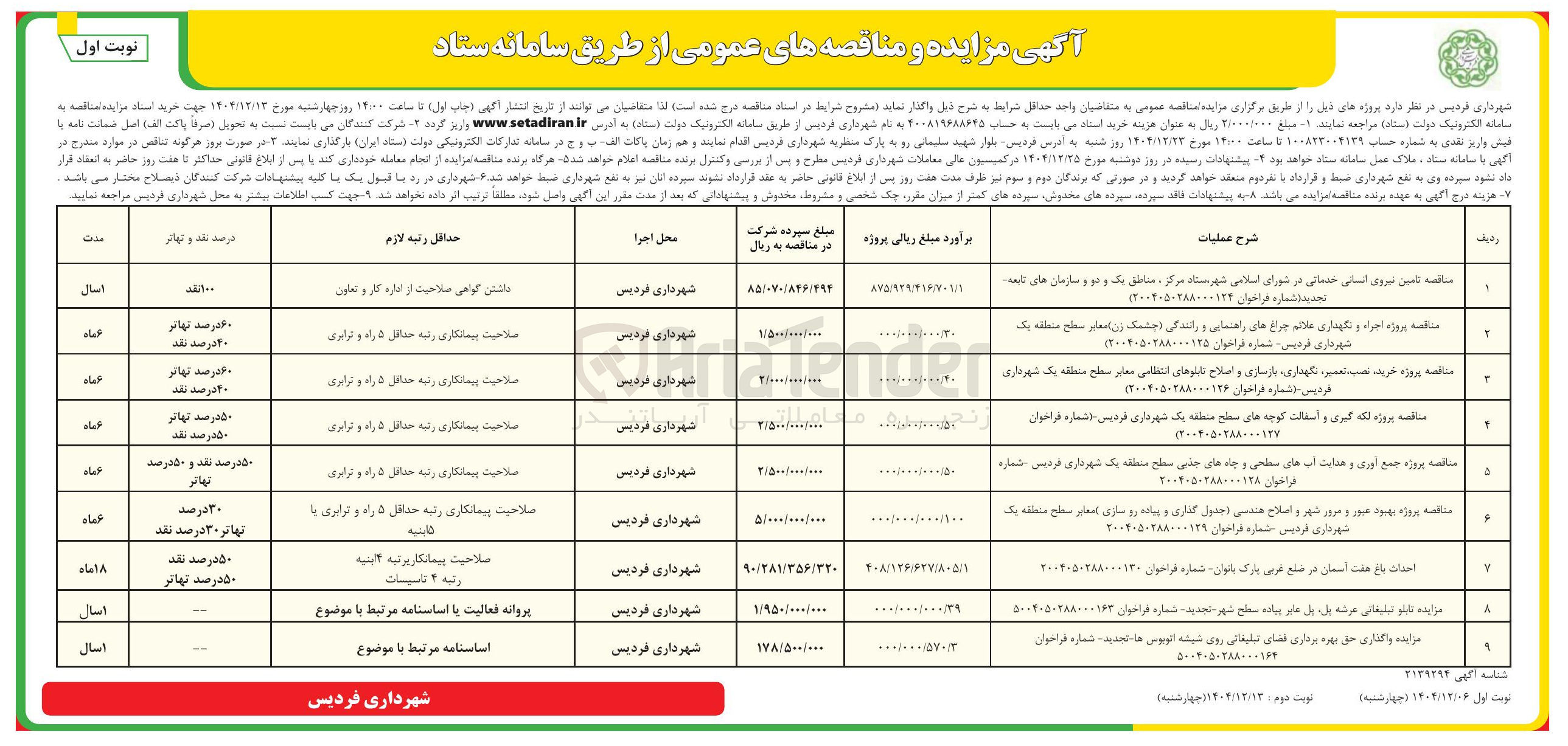 تصویر کوچک آگهی مناقصه پروژه بهبود عبور و مرور شهر و اصلاح هندسی ( جدول گذاری و پیاده رو سازی ا